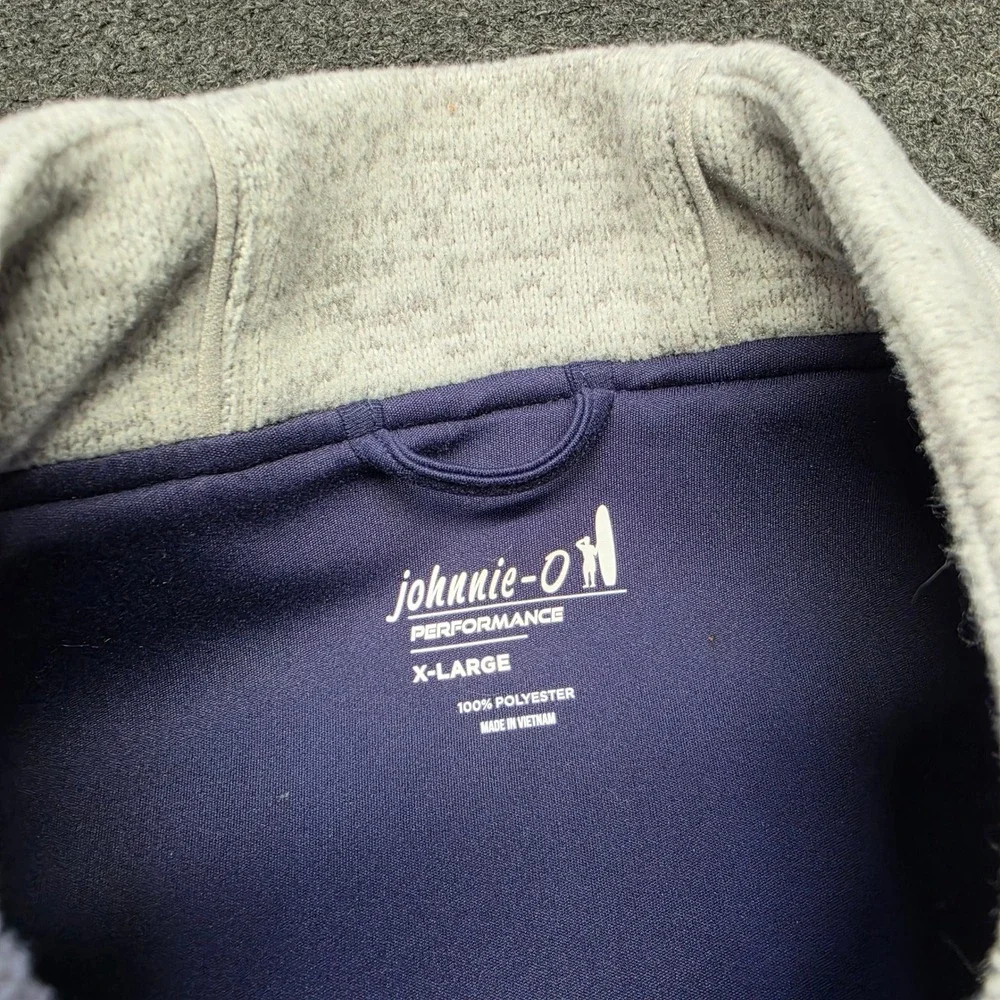 Johnnie-O Denali Vest Light Gray Mens XL Full Zip Performance JMVT10012C Outdoor
